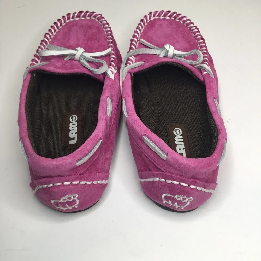 Lamo pink suede loafers kids size 1